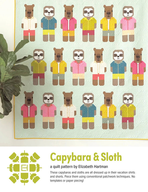 Capybara and Sloth Quilt Pattern By Elizabeth Hartman - Modern Fabric Shoppe