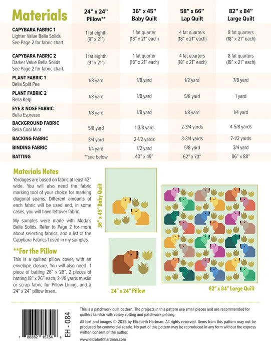 Capybara Club Quilt Pattern By Elizabeth Hartman - Modern Fabric Shoppe