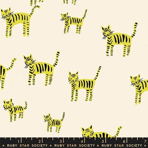 Catnap by Alexia Marcella Abegg - Tiger RS 4132 11 - Citron - Half Yard - October 2025 - Modern Fabric Shoppe