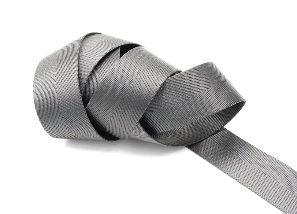 Dark Grey Herringbone 1.5 inch (38mm) width Nylon Webbing- by the yard - Modern Fabric Shoppe