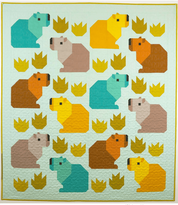 Elizabeth Hartman - Capybara Club Quilt Kit - featuring Bella Solids - November 2025 - Modern Fabric Shoppe