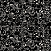 End Papers Vol. 2 by Charley Harper - CH - 300 - BLACK Half Yard - Modern Fabric Shoppe