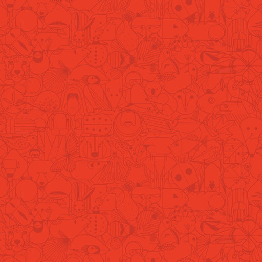 End Papers Vol. 2 by Charley Harper - CH - 300 - CARDINAL Half Yard - Modern Fabric Shoppe