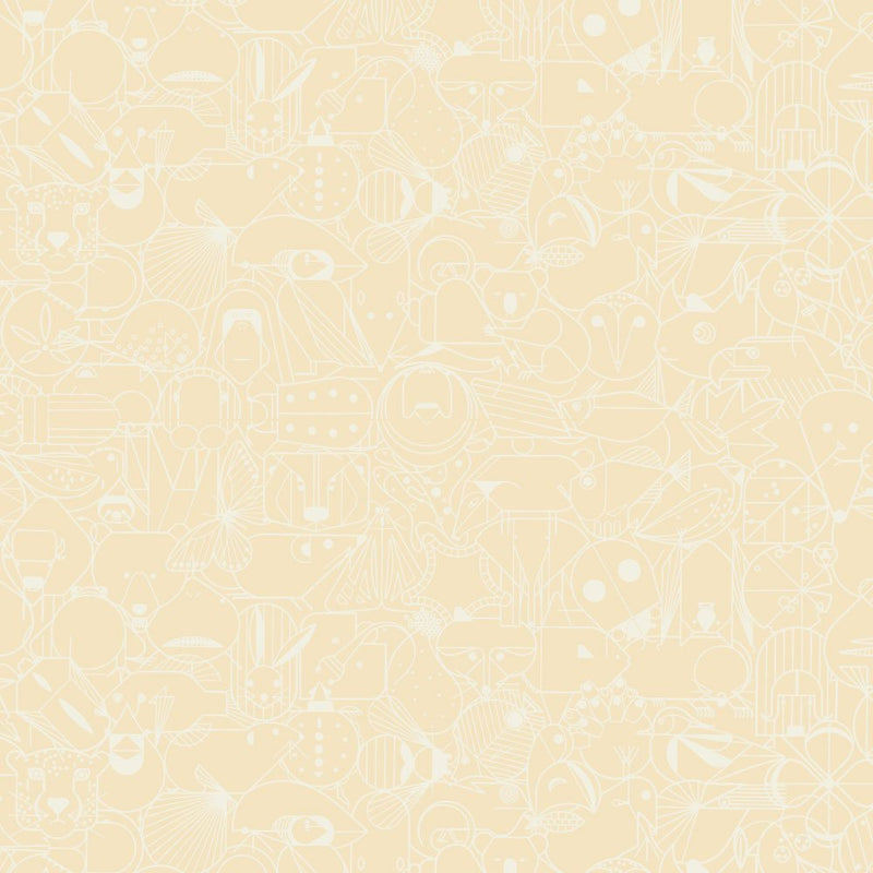 End Papers Vol. 2 by Charley Harper - CH - 300 - CREAM Half Yard - Modern Fabric Shoppe