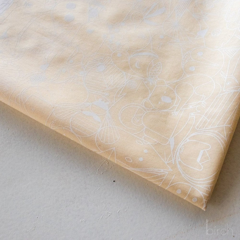 End Papers Vol. 2 by Charley Harper - CH - 300 - CREAM Half Yard - Modern Fabric Shoppe