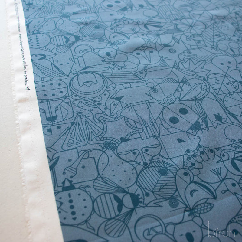 End Papers Vol. 2 by Charley Harper - CH - 300 - DENIM Half Yard - Modern Fabric Shoppe