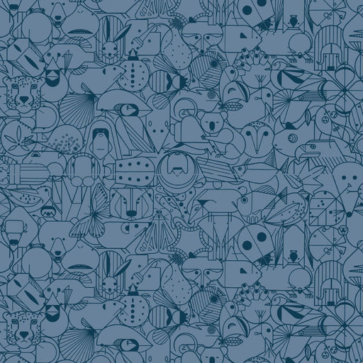 End Papers Vol. 2 by Charley Harper - CH - 300 - DENIM Half Yard - Modern Fabric Shoppe