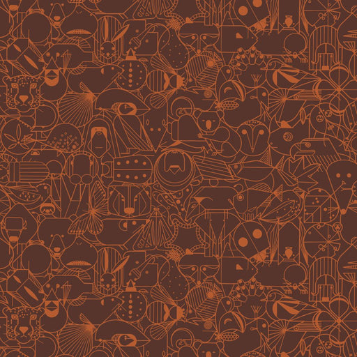 End Papers Vol. 2 by Charley Harper - CH - 300 - EARTH Half Yard - Modern Fabric Shoppe