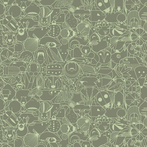 End Papers Vol. 2 by Charley Harper - CH - 300 - JADE Half Yard - Modern Fabric Shoppe