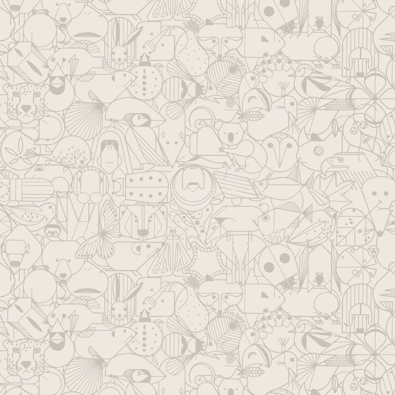 End Papers Vol. 2 by Charley Harper - CH - 300 - SNOW Half Yard - Modern Fabric Shoppe