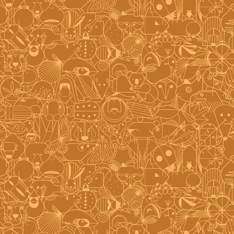 End Papers Vol. 2 by Charley Harper - CH - 300 - TOFFEE Half Yard - Modern Fabric Shoppe