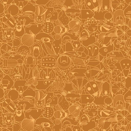 End Papers Vol. 2 by Charley Harper - CH - 300 - TOFFEE Half Yard - Modern Fabric Shoppe