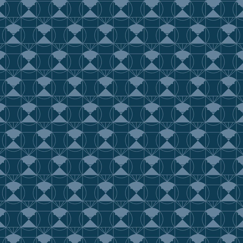 End Papers Vol. 2 by Charley Harper - Chickadee CH - 436 - DENIM Half Yard - Modern Fabric Shoppe