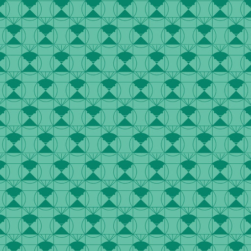 End Papers Vol. 2 by Charley Harper - Chickadee CH - 436 - LAGOON Half Yard - Modern Fabric Shoppe