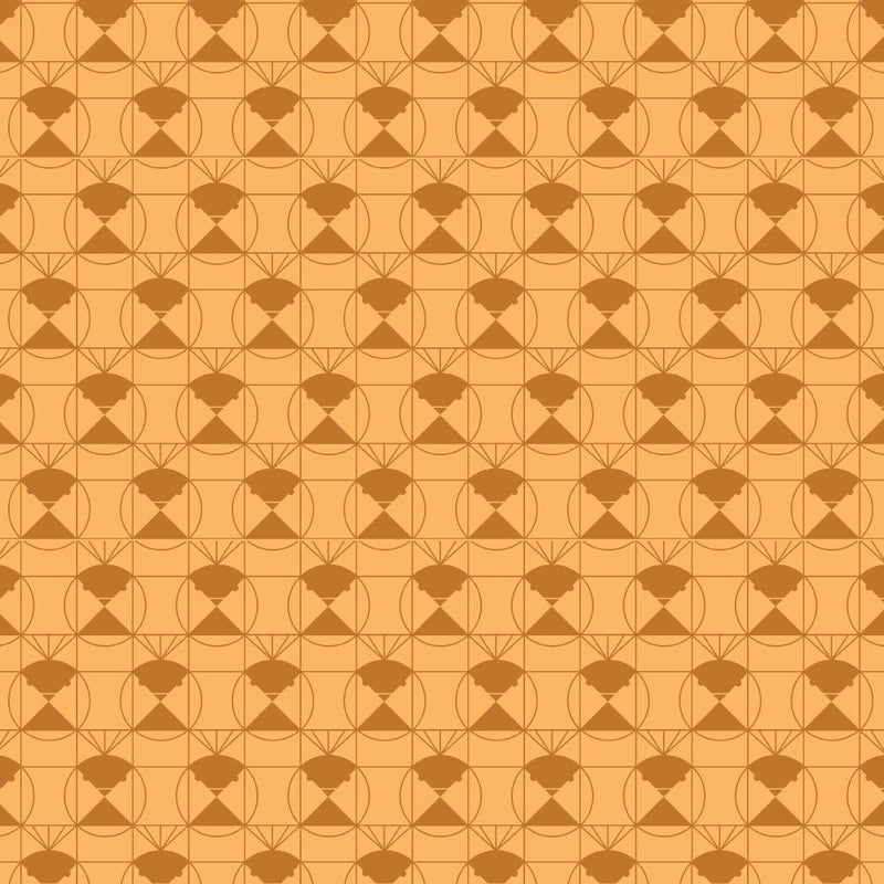 End Papers Vol. 2 by Charley Harper - Chickadee CH - 436 - TOFFEE Half Yard - Modern Fabric Shoppe