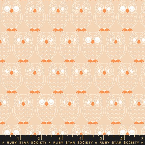 Good Spirits- Collaboration by Ruby Star Society- Hoos There RS 5140 11- Creme Brulee- Half Yard- July 2024 - Modern Fabric Shoppe