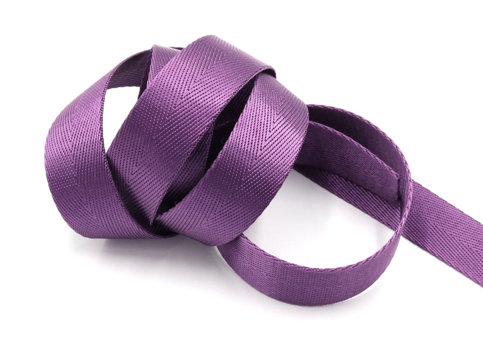 Grape Herringbone 1 inch (25mm) width Nylon Webbing-by the yard - Modern Fabric Shoppe