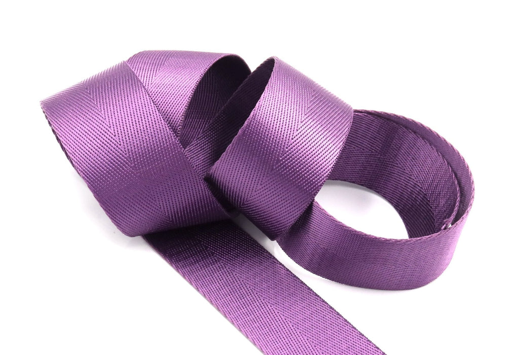 Grape Herringbone 1.5 inch (38mm) width Nylon Webbing- by the yard - Modern Fabric Shoppe