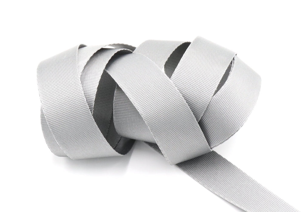 Grey 1 inch (25mm) width Nylon Webbing- Strapping by the yard - Modern Fabric Shoppe