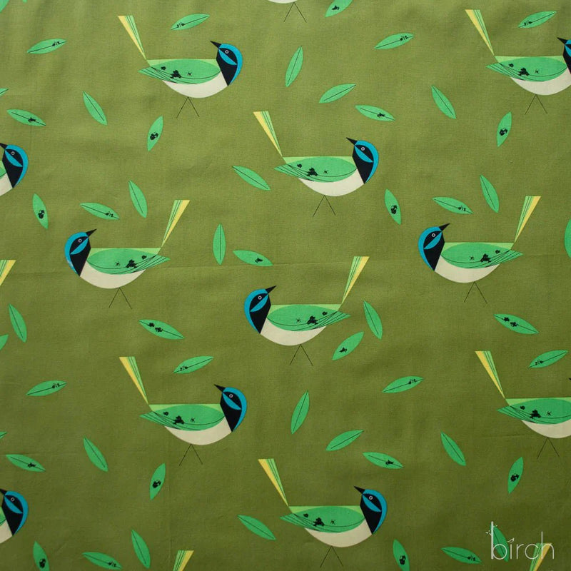 Iconic Vol. 2 by Charley Harper- Jay Poplin Green CH-49 Half Yard- 2026 - Modern Fabric Shoppe