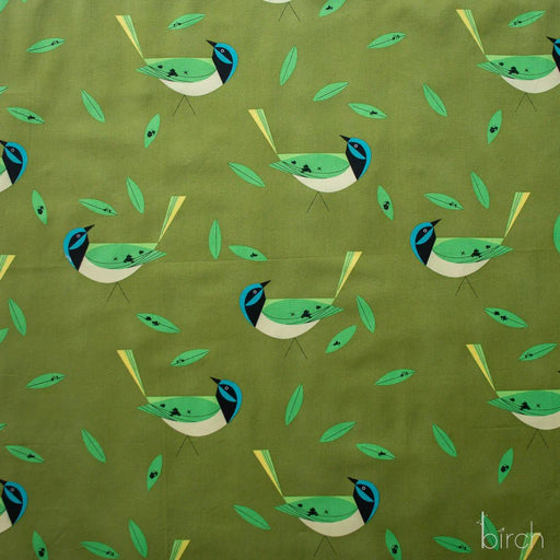 Iconic Vol. 2 by Charley Harper- Jay Poplin Green CH-49 Half Yard- 2026 - Modern Fabric Shoppe