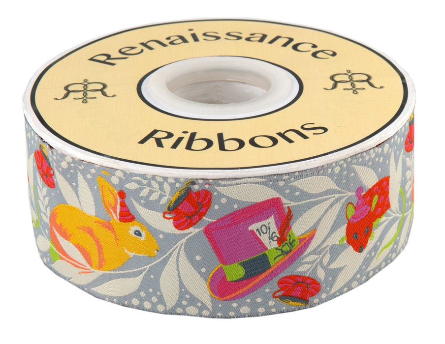 Tula Pink Curiouser, Wonder Madhatter Yellow 2" Ribbon