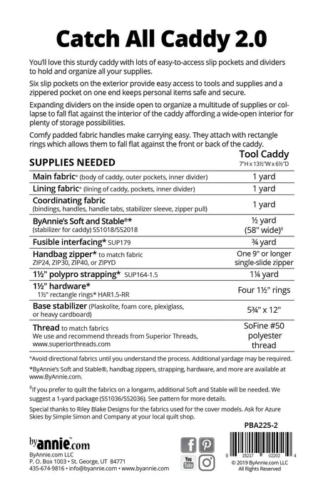 By Annie- Catch All Caddy 2.0 Pattern