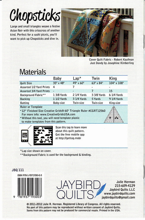 Chopsticks Quilt Pattern By Jaybirds Quilts