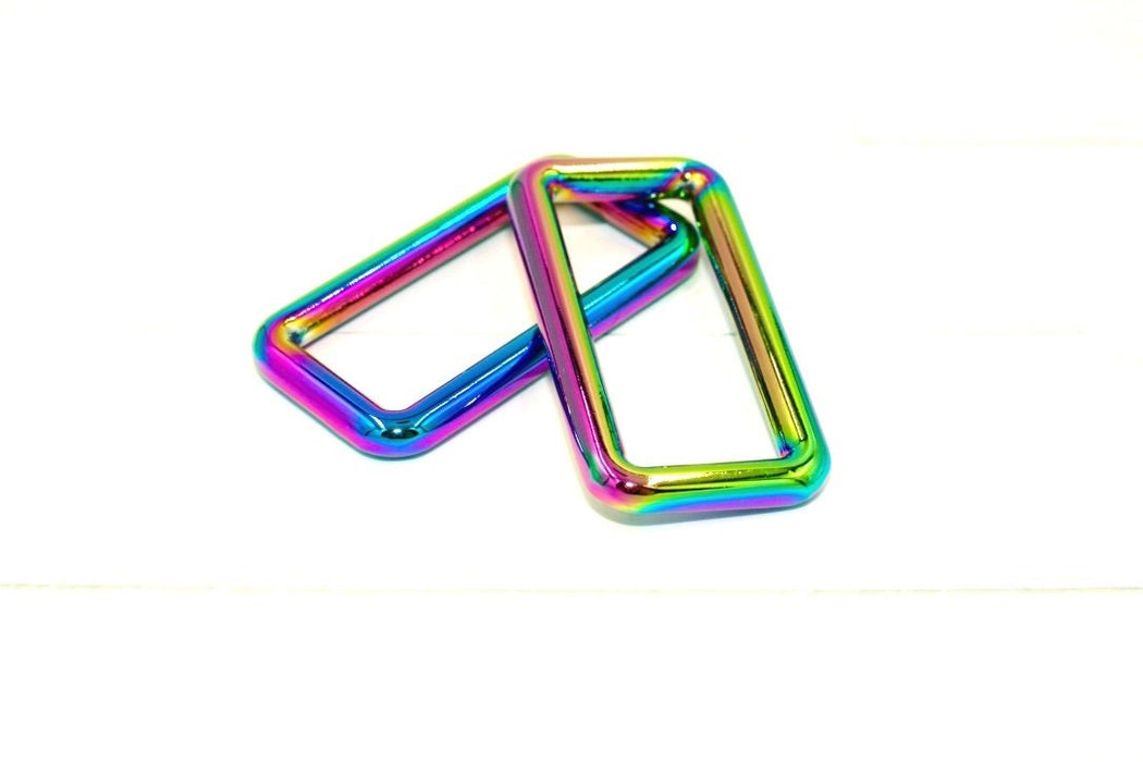 Rainbow 1 1/2 inch (38mm) Rectangle Ring- Set of 2