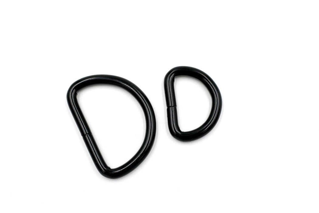 Matte Black 1 inch (25mm)  D-Ring Hardware- Set of 2