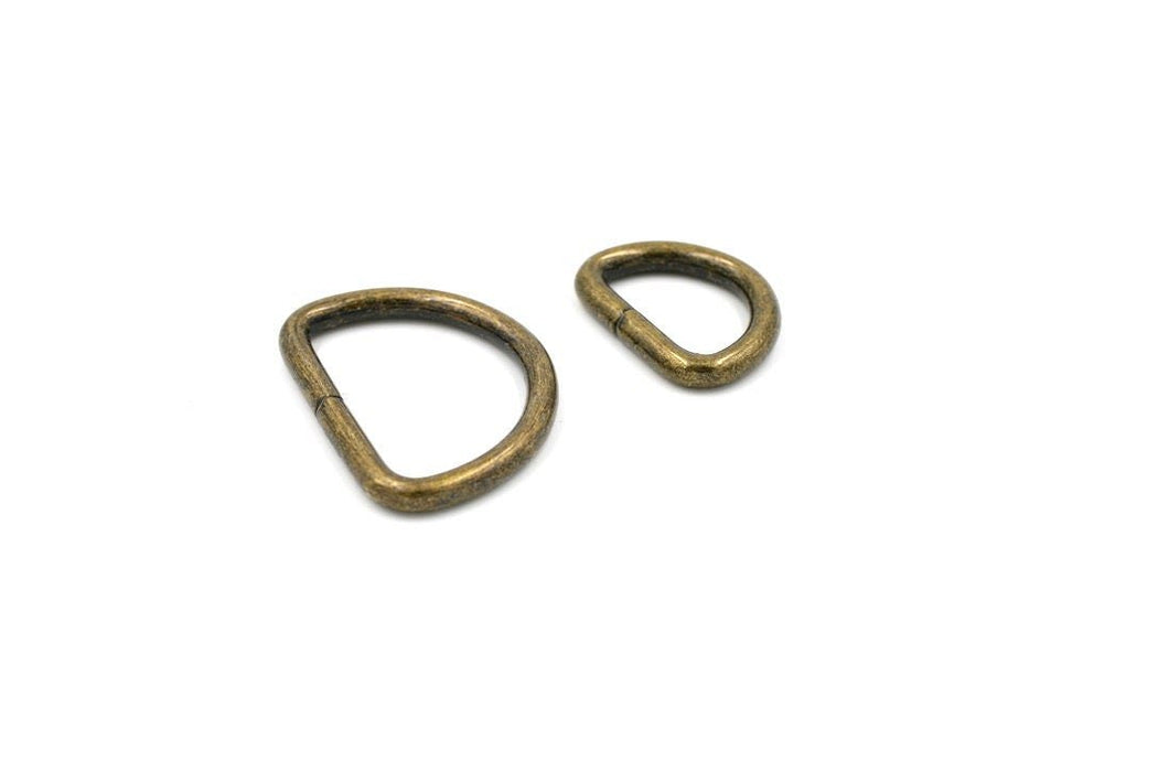 Antique Brass 1 inch (25mm)  D-Ring Hardware- Set of 2