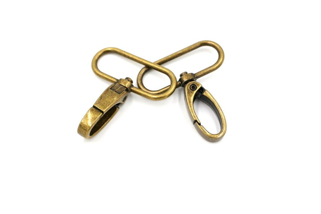 Antique Brass 1 1/2 inch (38mm) Swivel Hook- Set of 2