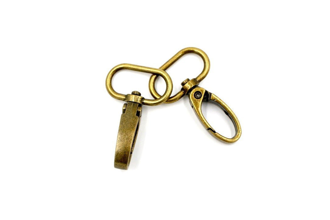 Antique Brass 1 inch (25mm) Swivel Hook- Set of 2