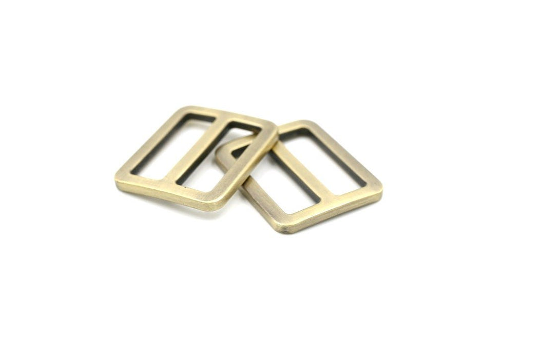 Brass 1 inch (25mm) Flat Slider- Set of 2