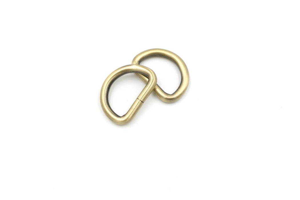 Brass 1 inch (25mm) D-Ring Hardware- Set of 2