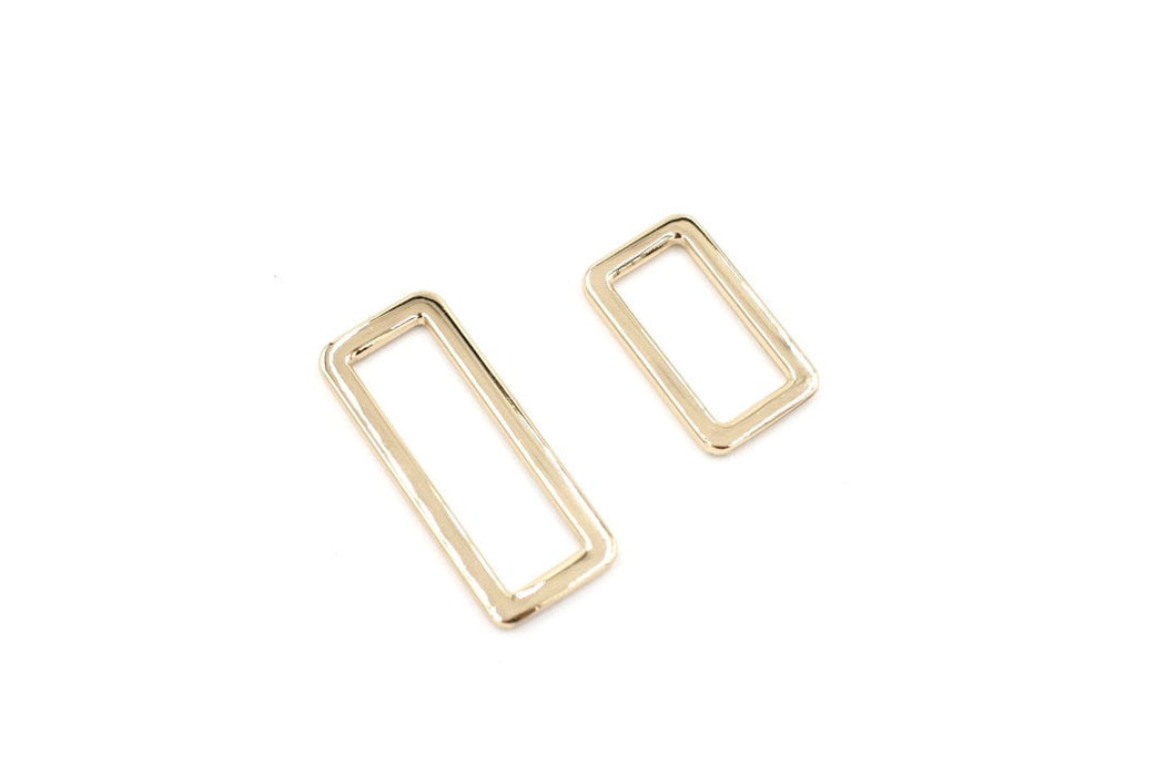 Gold 1 inch (25mm) Rectangle Ring- Set of 2