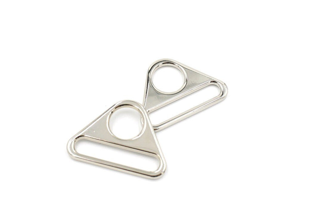 Silver 1 1/2 inch (38mm) Triangle Ring- Set of 2