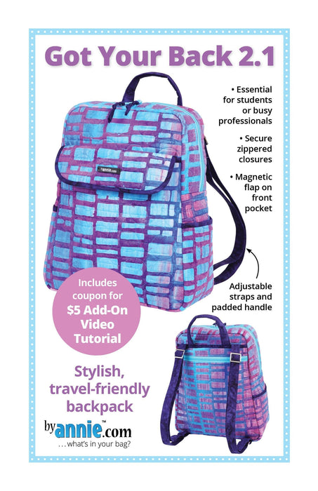 By Annie- Got Your Back 2.1 Travel Backpack Pattern