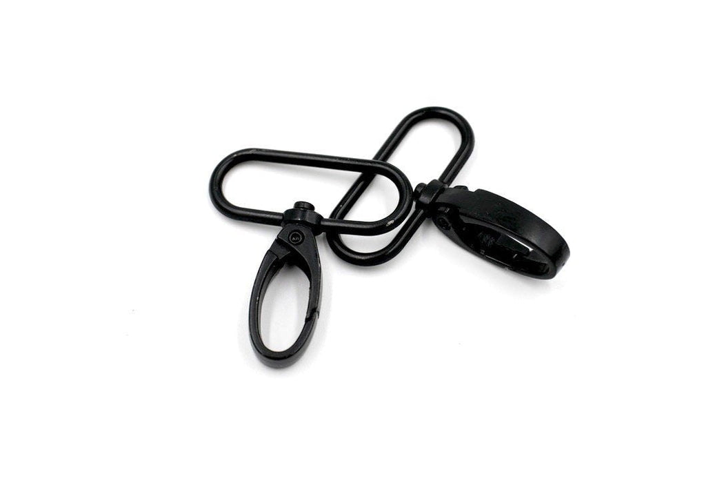 Matte Black 1 1/2 inch (38mm) Swivel Hook- Set of 2