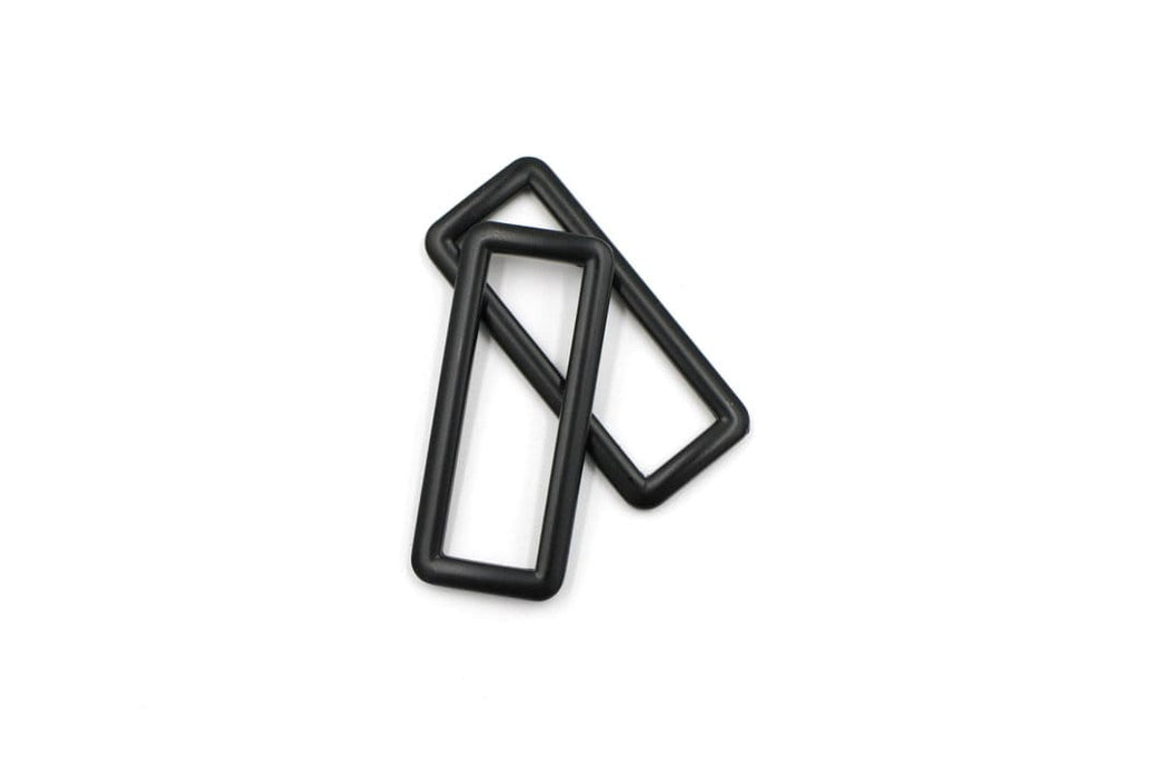 Matte Black 1 1/2 inch (38mm) Rectangle Ring- Set of 2