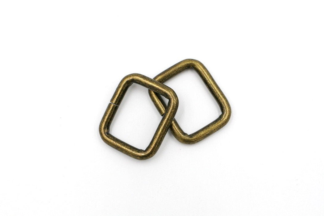 Antique Brass 1 inch (25mm) Rectangle Ring- Set of 2