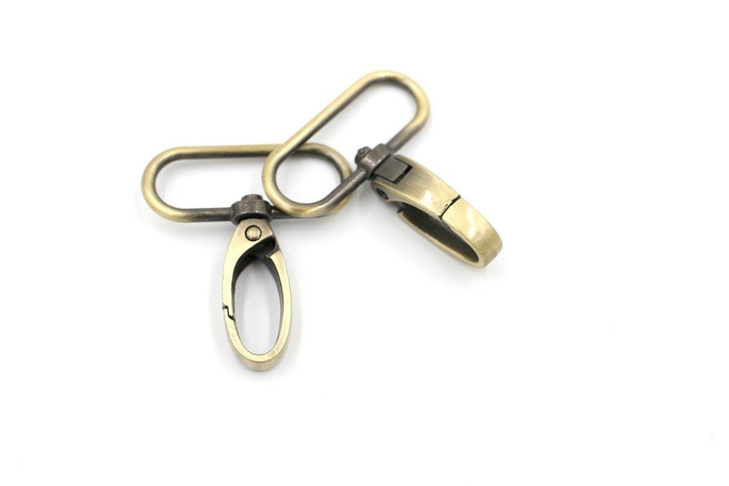 Brass 1 1/2 inch (38mm) Swivel Hook- Set of 2