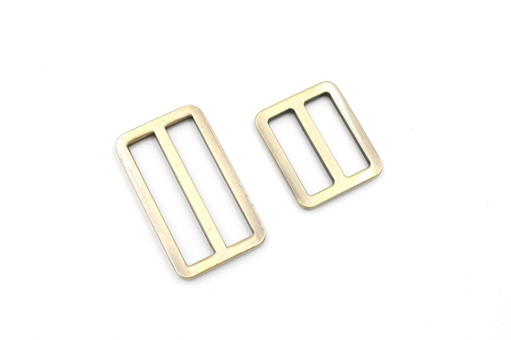 Brass 1 inch (25mm) Flat Slider- Set of 2