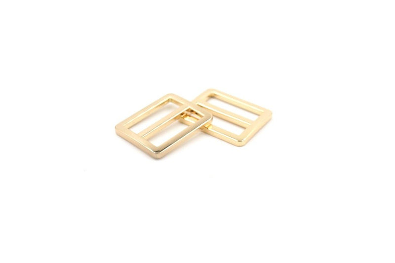 Gold 1 inch (25mm) Flat Slider- Set of 2