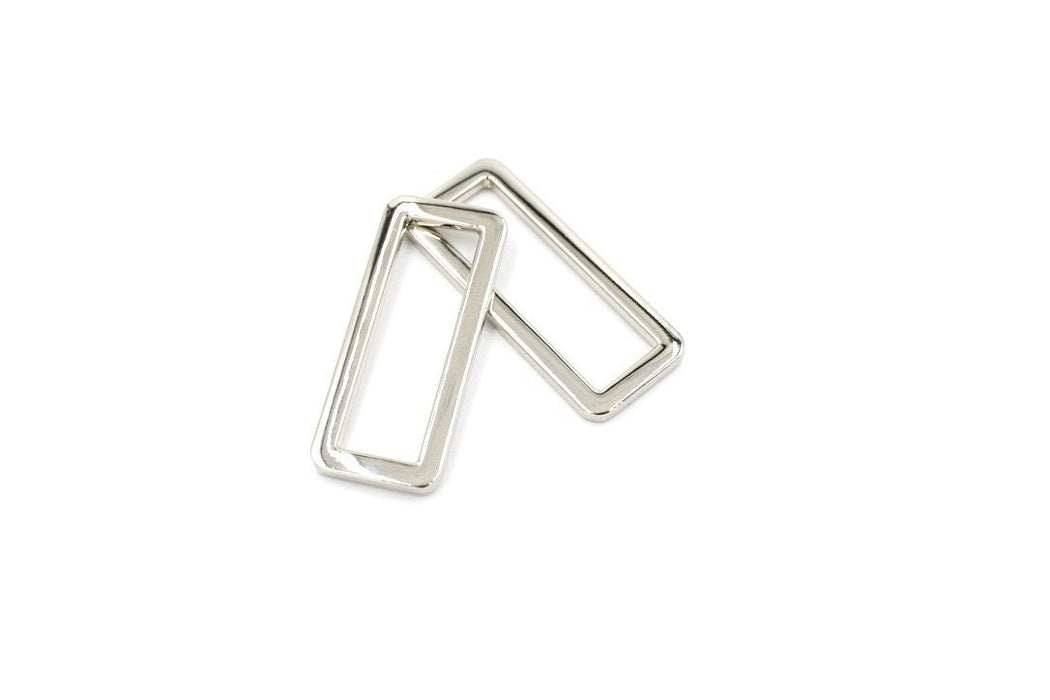 Silver 1 1/2 inch (38mm) Rectangle Ring- Set of 2