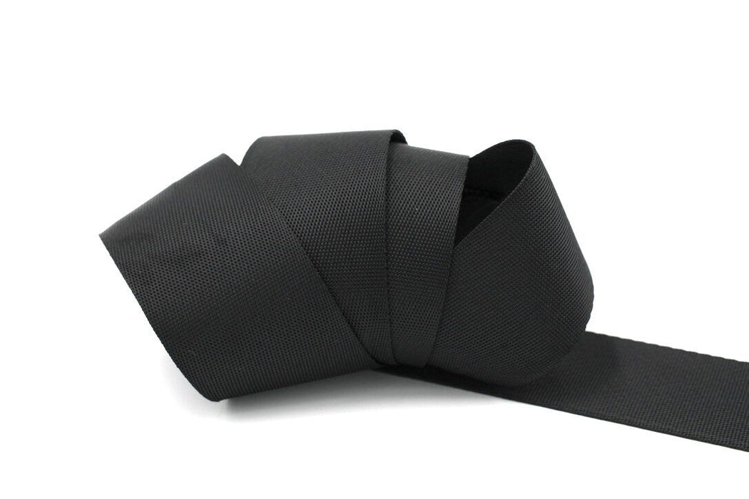 Black 1 inch (25mm) width Nylon Webbing-  by the yard