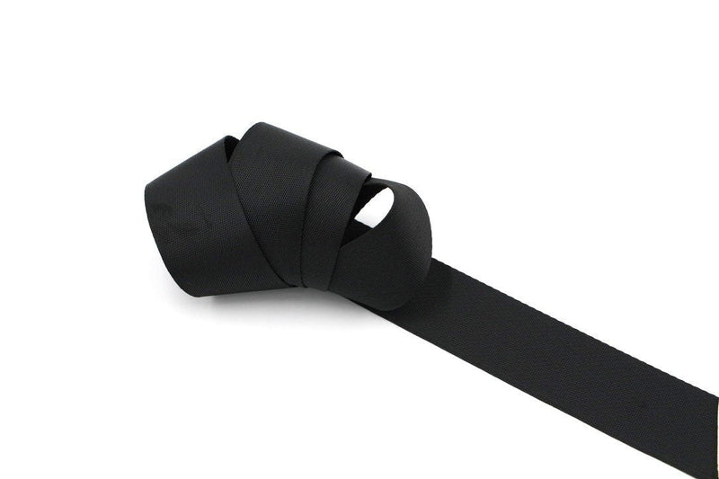 Black 1.5 inch (38mm) width Nylon Webbing- by the yard