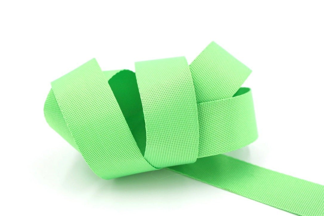Spring Green 1 inch (25mm) width Nylon Webbing- by the yard