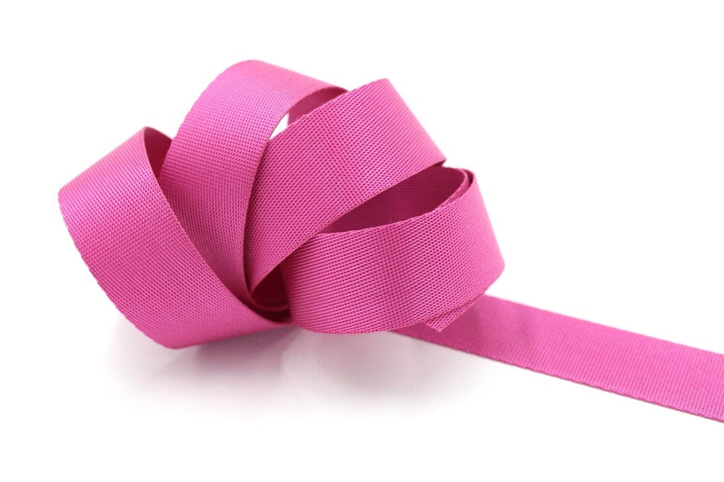 Pink 1 inch (25mm) width Webbing- by the yard