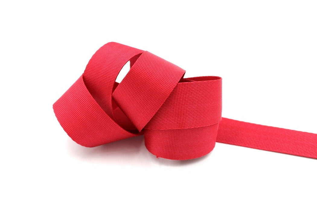 Red 1 inch (25mm) width Nylon Webbing-by the yard